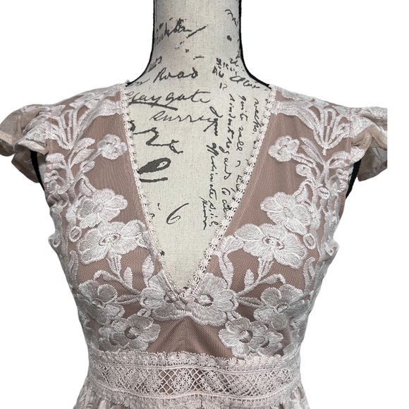 New For Love and Lemons Temecula Fit & Flare Mini dress Ivory size Small - Picture 6 of 16